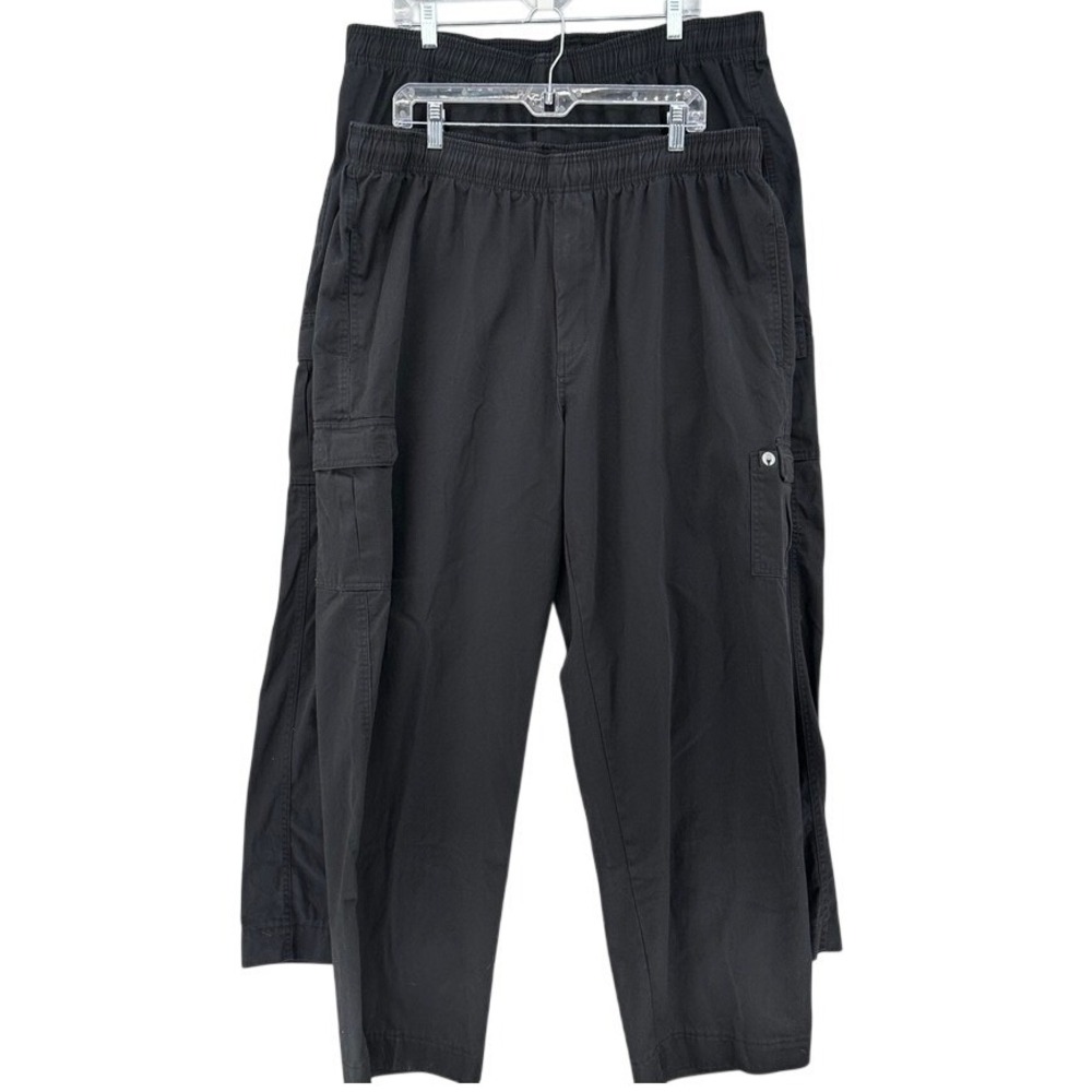 Chef Works Cargo Chef Pants SET OF 2 Elastic Waist Cotton SZ 2XL Black PC001